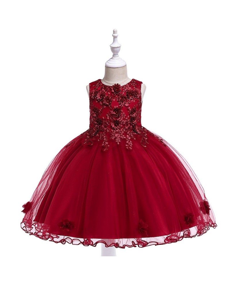 $33.89 Cute Pink Little Princess Party Dress With Flowers For Children ...