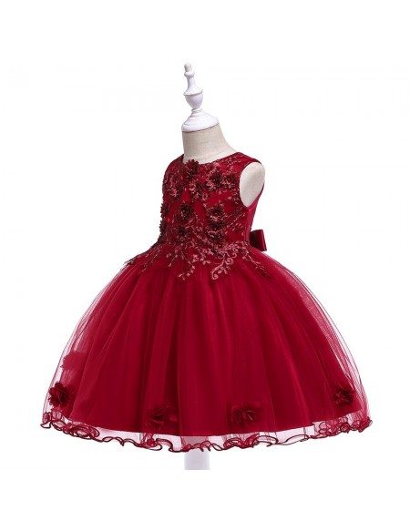 $33.89 Cute Pink Little Princess Party Dress With Flowers For Children ...