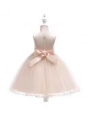 Cute Pink Little Princess Party Dress With Flowers For Children