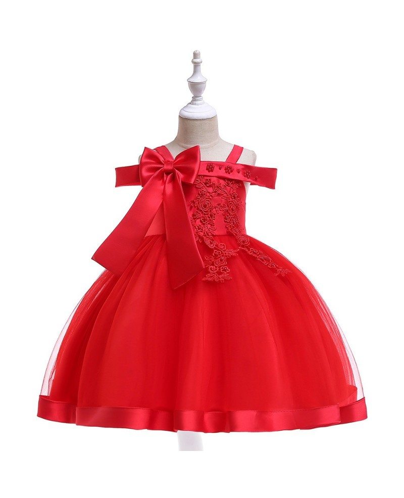 $29.49 Short Formal Red Girls Party Dress With Big Bow For 3-12 Years # ...