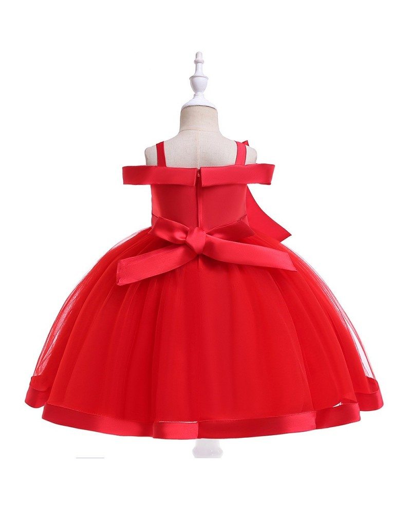 $29.49 Short Formal Red Girls Party Dress With Big Bow For 3-12 Years # ...