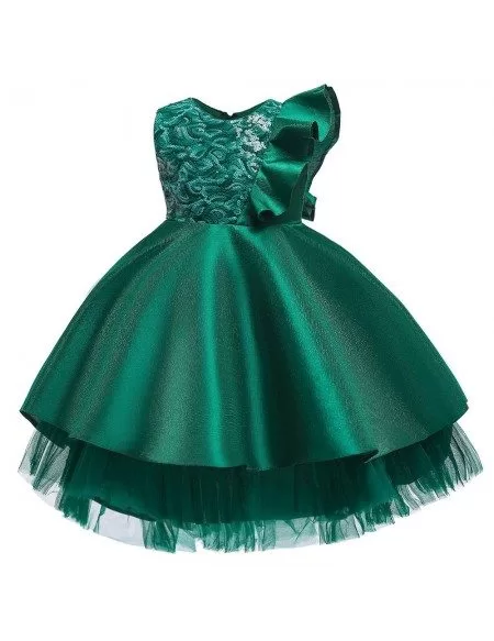 Unique Blue Ballgown Girls Party Dress With Sequins 3-12 Years