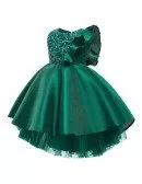 Unique Blue Ballgown Girls Party Dress With Sequins 3-12 Years