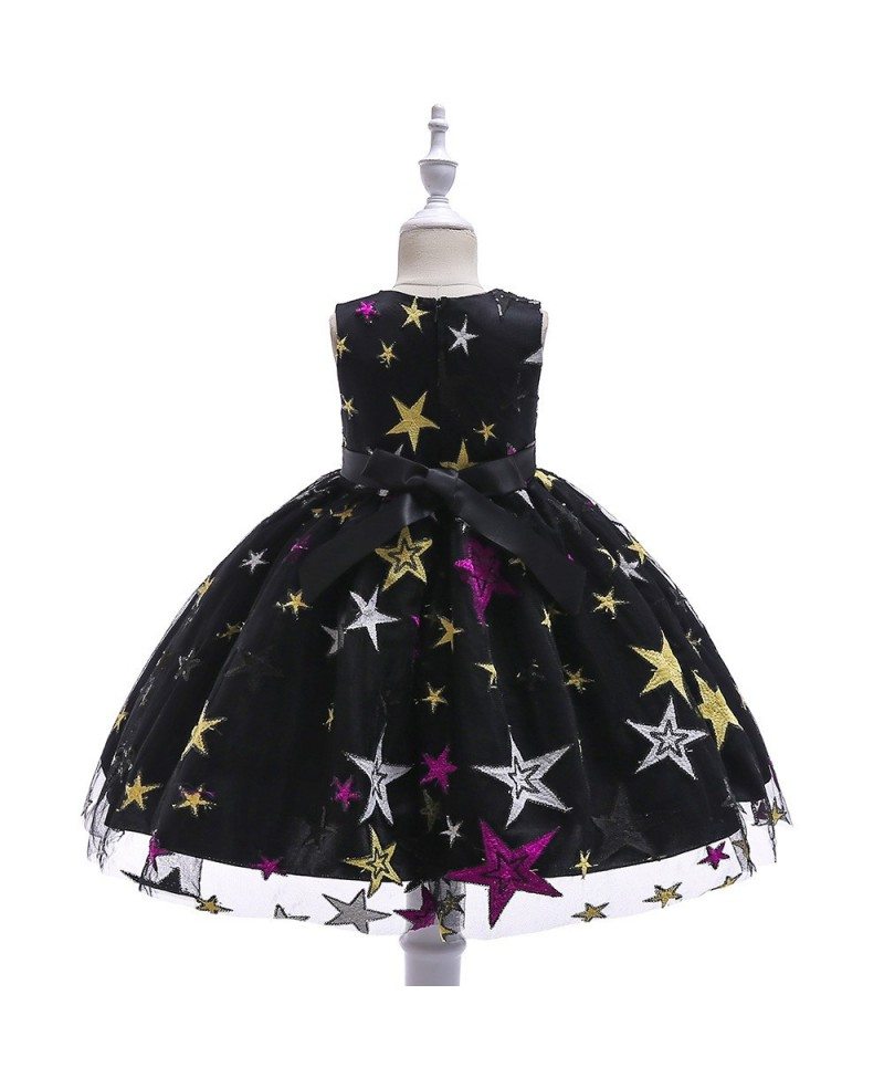 $29.89 Black With Stars Girls Party Dress Holidays For Ages 4-12 Year # ...