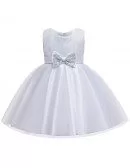 Bling Sequins Short Ballgown Children Party Dress With Bow For Kids