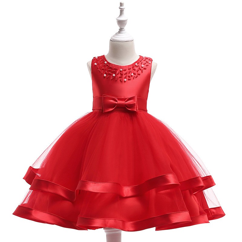 $28.49 Dark Green Tulle Beaded Flower Girl Dress Ballgown For Kids 3-4 ...