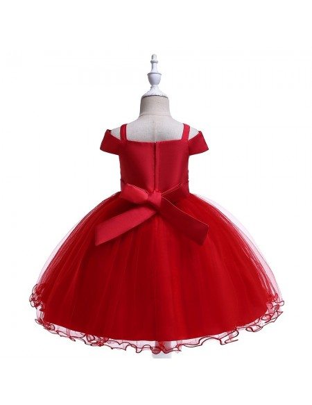 Royal Blue Tutu Short Party Dress With Bow For Girls 6-12 Years