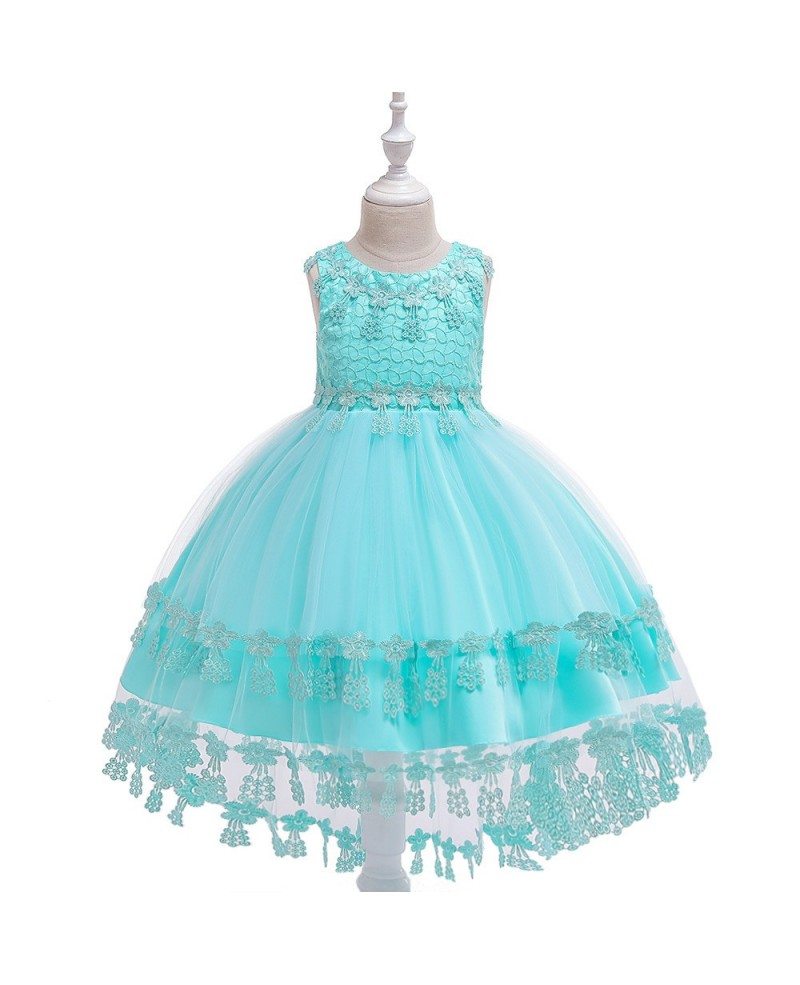 $35.89 Beautiful Apple Green Girls Formal Dress With Lace Trim #MQ778 ...