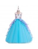 Cute Ballgown Unicorn Pageant Formal Gown For Girls 7-12-16 Years