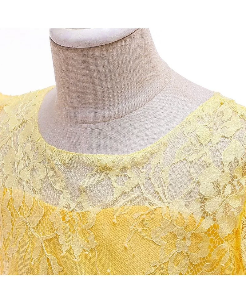$35.89 Yellow Princess Lace Ballgown Flower Girl Dress Rustic With ...