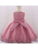 Sequined Red Tulle Baby Girl Holiday Party Dresses With Sequins