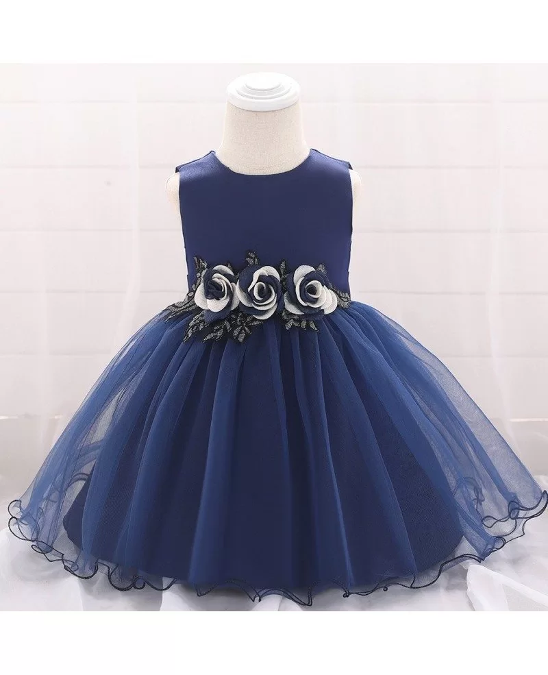 Baby Girl Navy Blue Party Dress Tulle ...