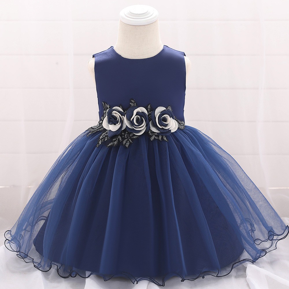 $24.49 Baby Girl Navy Blue Party Dress Tulle For 1-2 Year Old #MQ609 ...