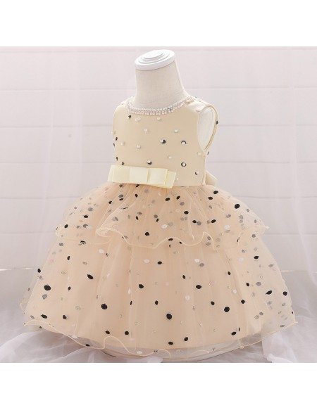 Cute Pink Baby Girl Dresses Birtyday Party Dress For 3-9 Months
