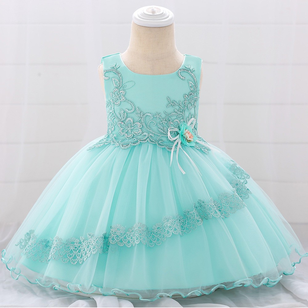 APRIL GIRL Long Sleeve Country Lace Flower Girl Dress - Soft Stretch Lace, Black, Size 0-6 Months - View #6