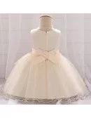 Champagne With Lace Baby Flower Girl Dress For 6-12 Months
