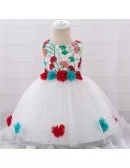 Little Girl Flowers Party Dress For 0-2 Year Old Babies