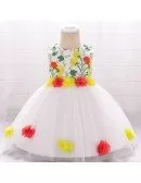 Little Girl Flowers Party Dress For 0-2 Year Old Babies