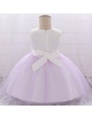 Purple Tulle Appliques Baby Girl Formal Dress For 3-6-9 Months