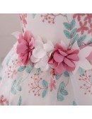 Embroidery Flowers Baby Girl Easter Party Dresses With Sleeves For 6-12 Months