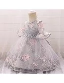Little Girl Princess Baby Girl Pageant Gown With Bell Sleeves For 9-12 Months