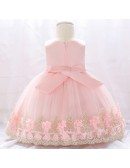 Super Cute Baby Girl Dresses Blue Ballgown With Lace For 6-12 Months