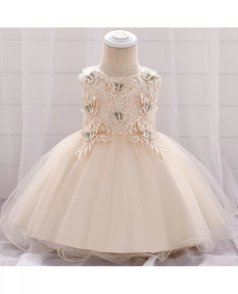 $23.49 White Butterfly Baby Girl Wedding Dress For 3-6-9 Months #MQ606 ...