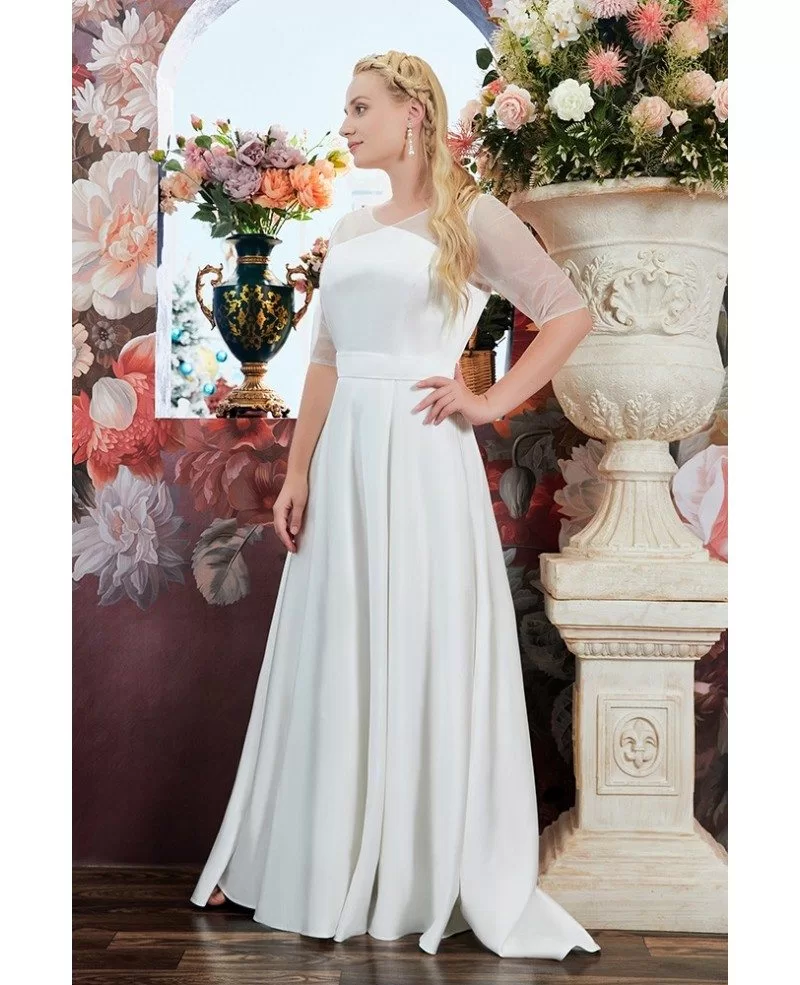plus size ivory casual wedding dresses