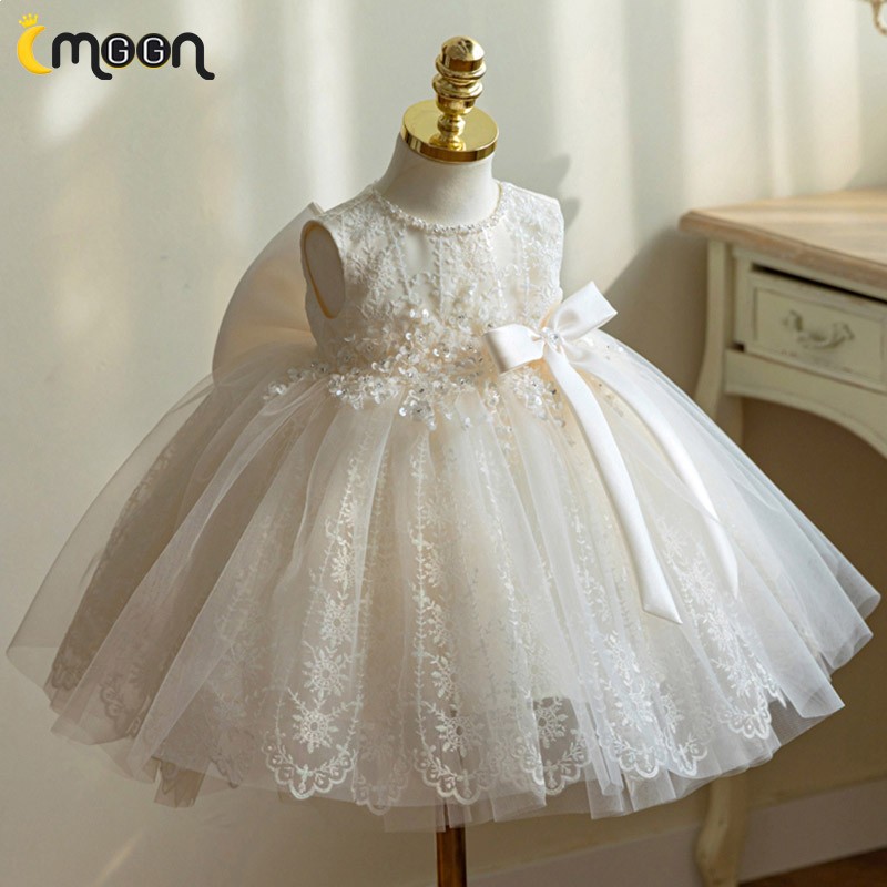 Unique Sequined Lace Ballgown Tulle Flower Girl Party Dress With Big ...