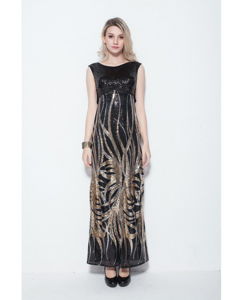 a line sequin gown