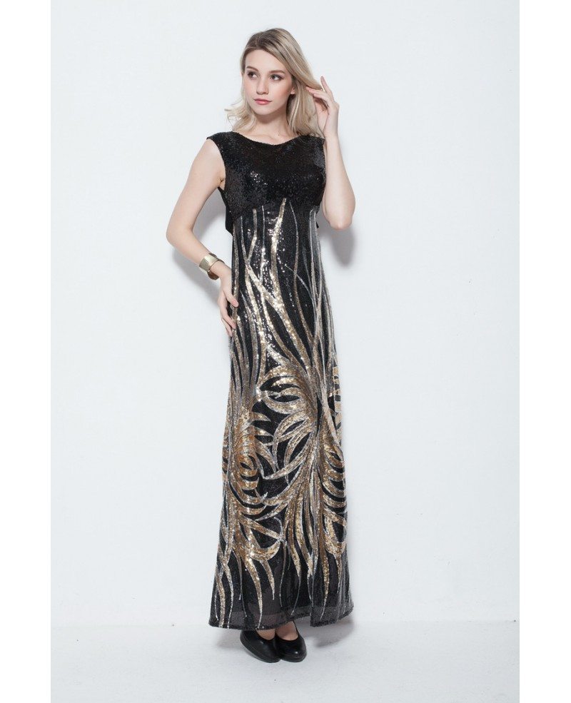 a line sequin gown