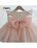 Beautiful Pink Ruffles Flower Girl Birthday Party Dress With Big Bow