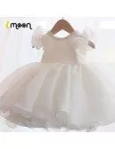 Beautiful Pink Ruffles Flower Girl Birthday Party Dress With Big Bow