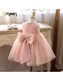 Beautiful Pink Lace Tutus Flower Girl Dress With Lace Big Bow
