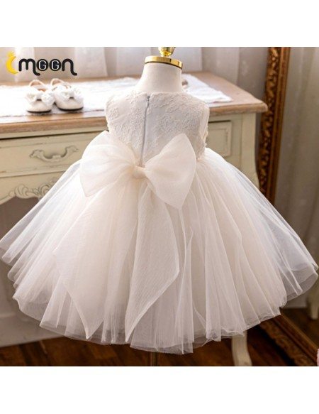 Beaded Neckline Pearls Flowers Big Ballgown Tulle Formal Dress For Girls