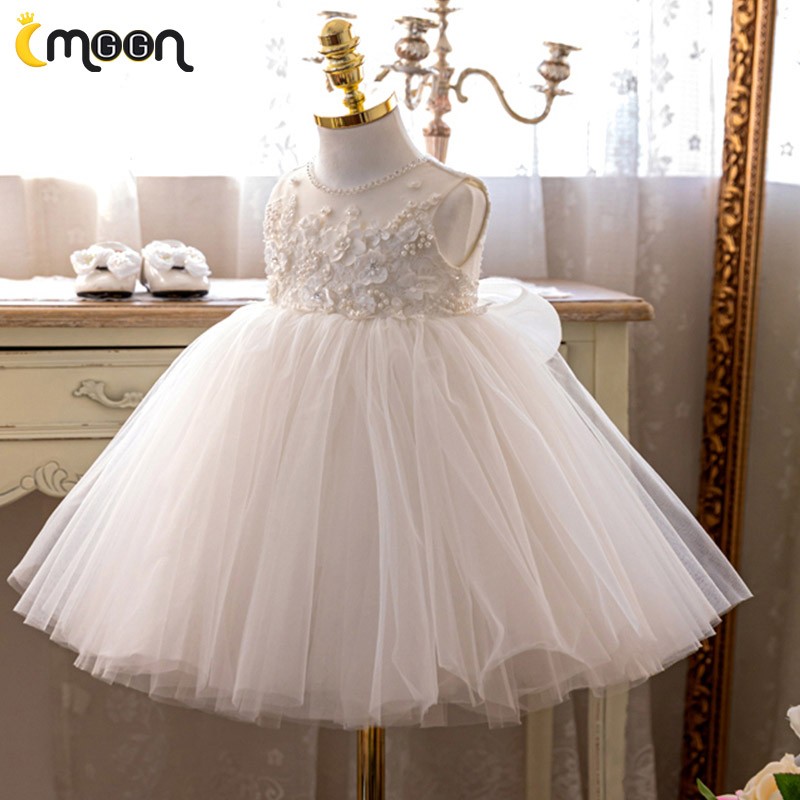 Beaded Neckline Pearls Flowers Big Ballgown Tulle Formal Dress For ...