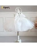 Beautiful Beaded Flowers Big Ballgown Flower Girl Dress With Big Bow In Back