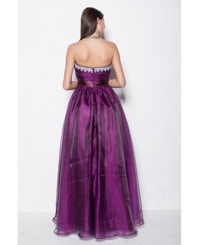 Charming Purple Strapless Sheath Split Long Party Dresses Evening Gown, DP5560 main image 1
