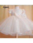 Baby Girls Super Cute Ballgown Tulle Formal Dress With Bubble Sleeves