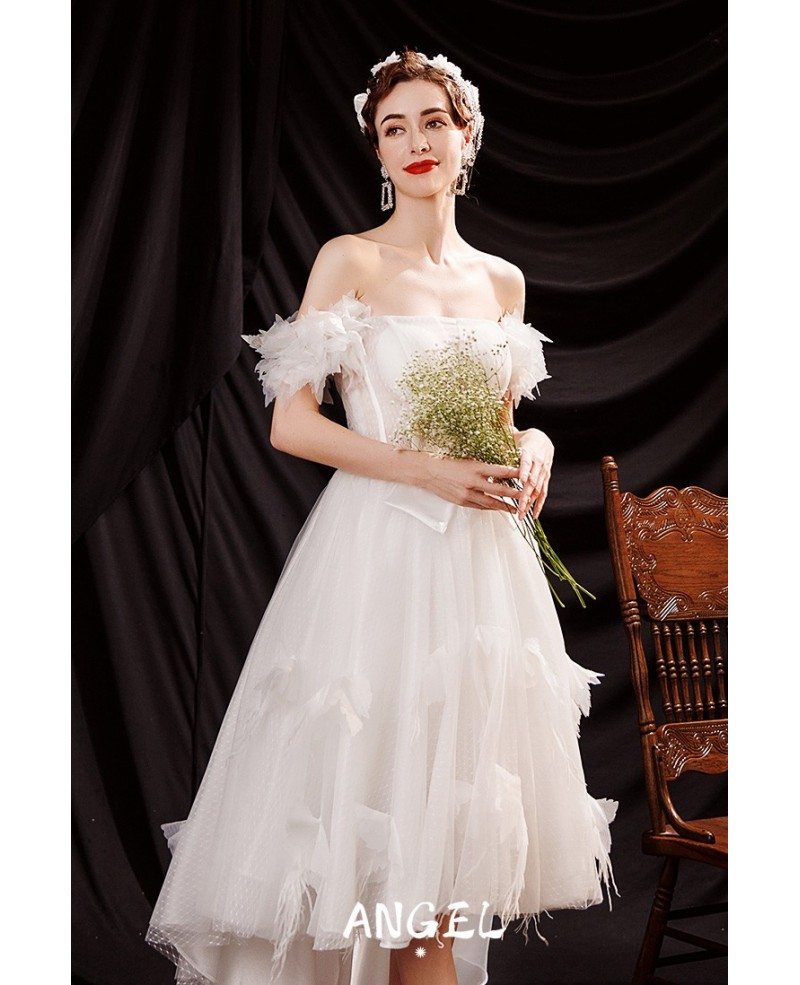 Romantic Polka Dot Cute High Low Short Tulle Wedding Party Dress ...
