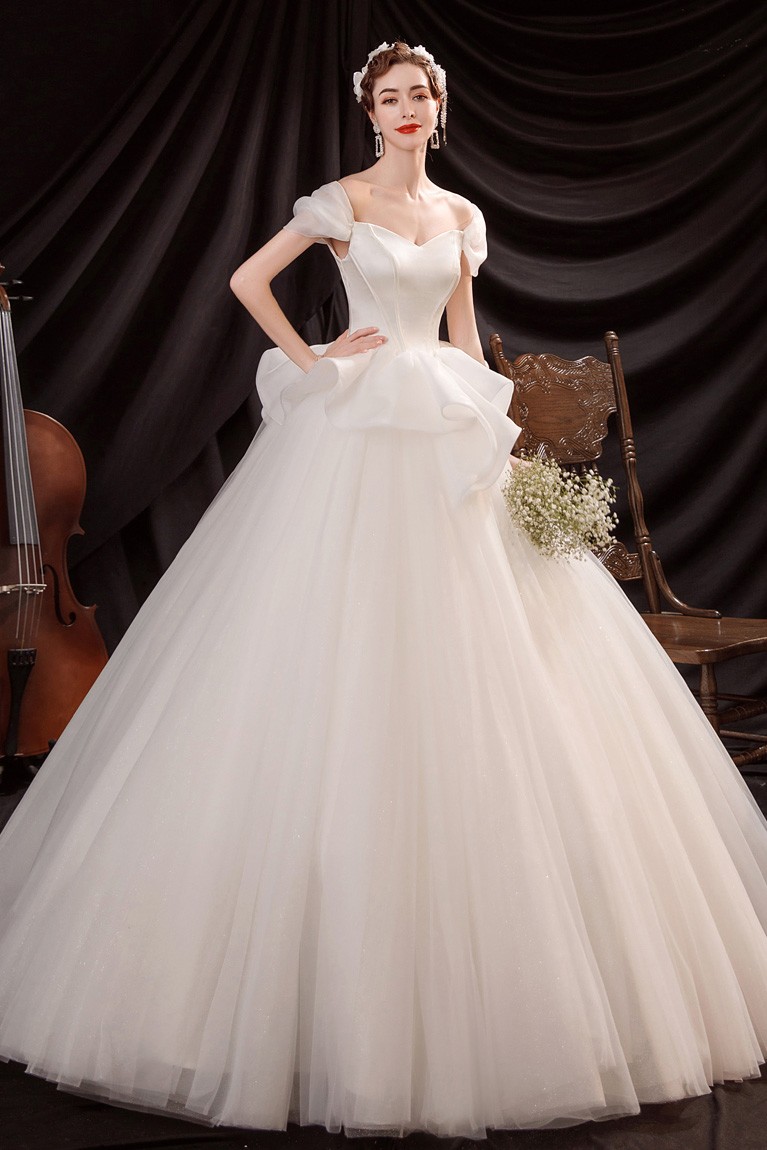 Princess Big Ballgown Wedding Dress Off Shoulder with Ruffles Wholesale ...