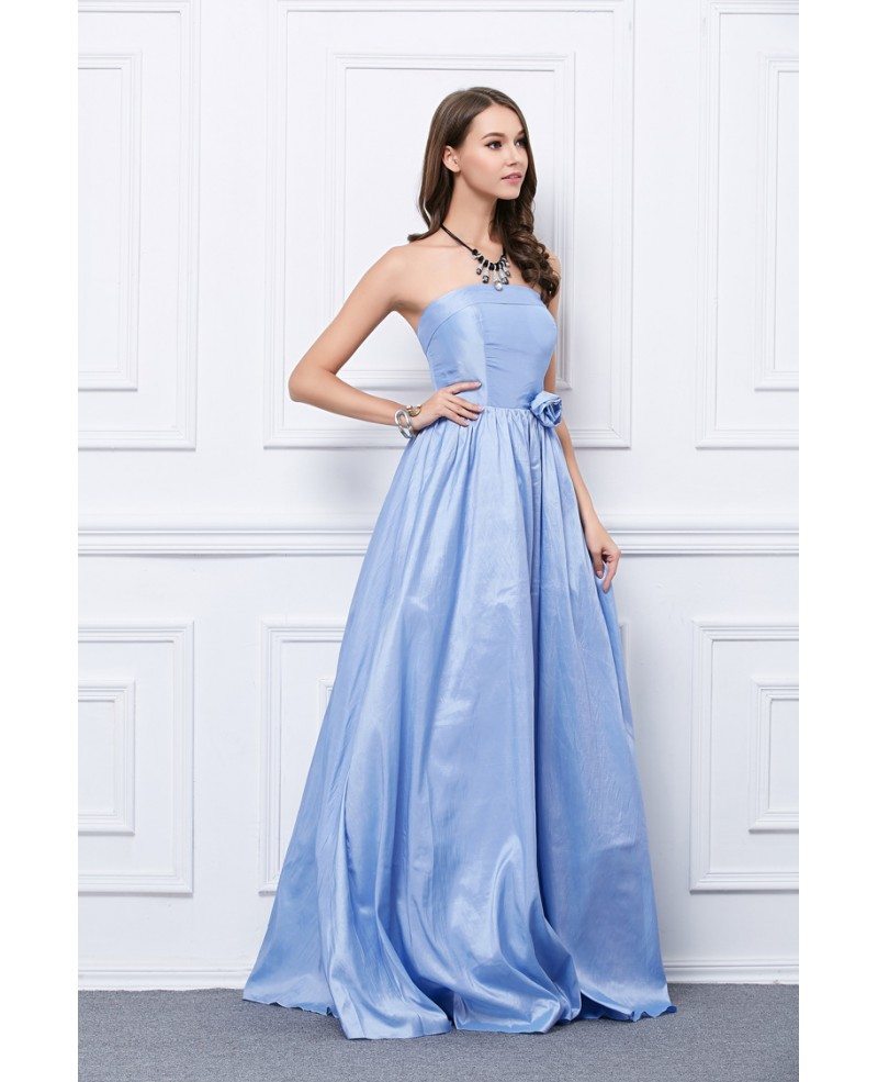 Elegant A-Line Strapless Satin Floor-Length Evening Dress #KC173 $72.2 ...