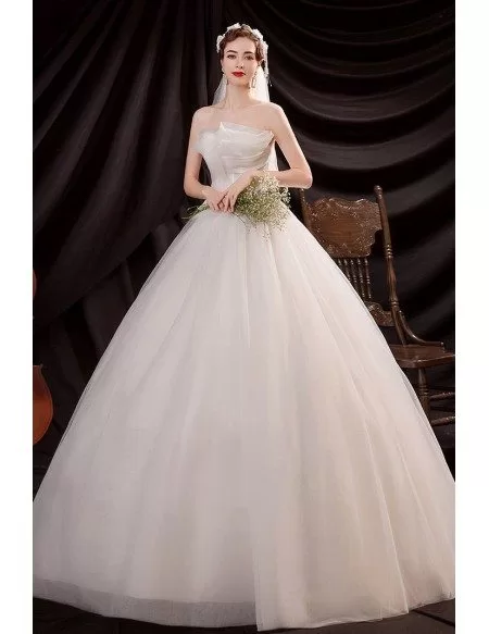 Strapless Ballgown Wedding Dress Organza with Ruffles