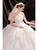 Beautiful Ruffled Ballgown Wedding Dress with Petals