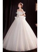 Gorgeous Off Shoulder Ballgown Wedding Dress with Bling Ruffles