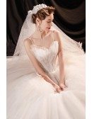 Beautiful Tulle Ballgown Wedding Dress Princess with Straps