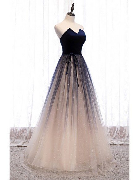 Fantasy Ombre Bling Tulle Party Prom Dress with Sash