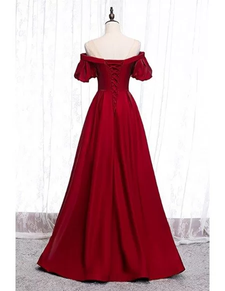 Pleated Burgundy Formal Dress with Illusion Neckline Sleeves MX16034 ...