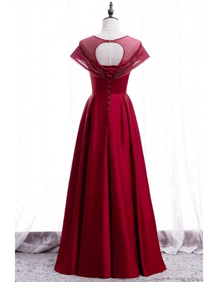 Elegant Round Neck Long Formal Dress Sequined with Keyhole Back MX16045 ...