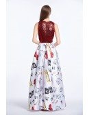 Chic Summer Sequined Printed Long Weddding Guest Dress